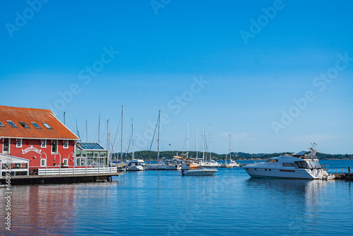 Obraz na płótnie Cityscape of Kristiansand (Norway) w salonie