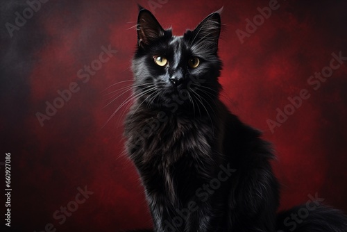 The Enigmatic Black Cat Created with Generative AI