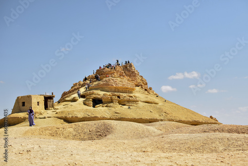 Siwa, egypt - October 7th 2022 - Photo of the mountain of the dead at siwa oasis egypt