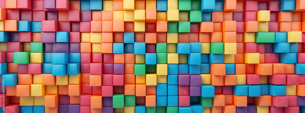 Multi colored plastic blocks background