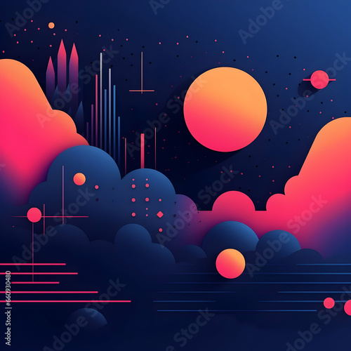 Pattern with clouds, abstract background with circles, Abstract colorful gradient banner vector template