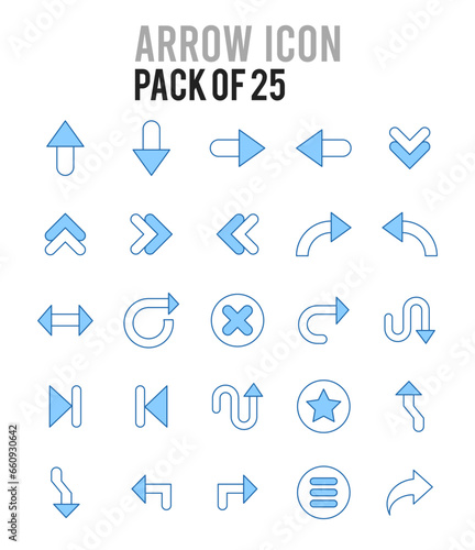 25 Arrow. Two Color icons Pack. vector illustration.