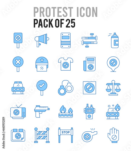 25 Protest. Two Color icons Pack. vector illustration.