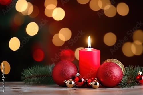 Christmas decoration with Christmas burning candles