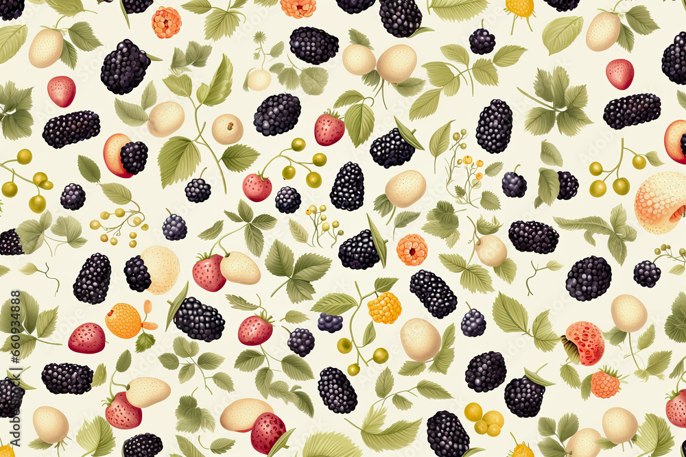 Various berries, seamless pattern background. Various berries, seamless pattern background.
