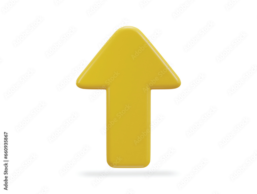 Up arrow icon on 3d rendering vector illustration Up arrow icon on 3d rendering vector illustration