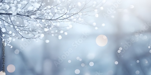 Christmas new years blue floral nature background holiday card design flower tree and snow glitter as winter season sale backdrop for luxury beauty brand Ai Generative 