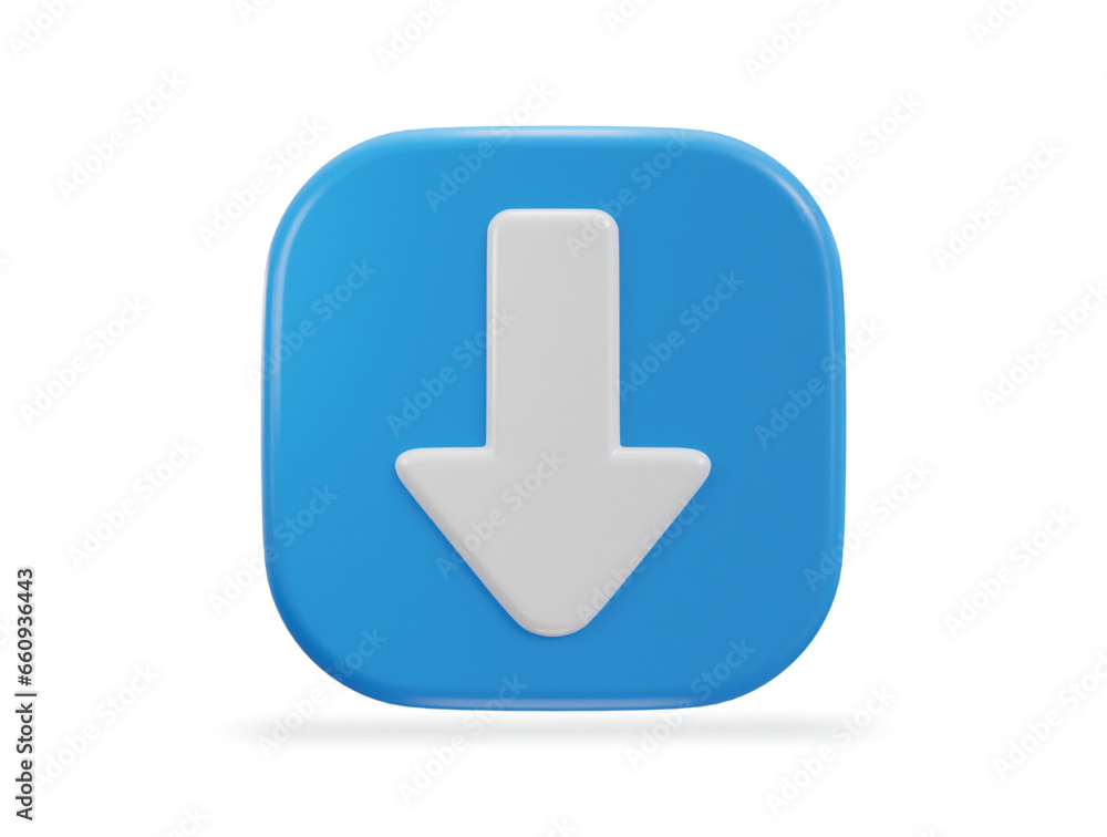 down arrow icon on 3d rendering vector illustration down arrow icon on 3d rendering vector illustration