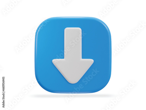 down arrow icon on 3d rendering vector illustration