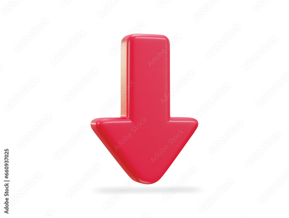 down arrow icon on 3d rendering vector illustration down arrow icon on 3d rendering vector illustration