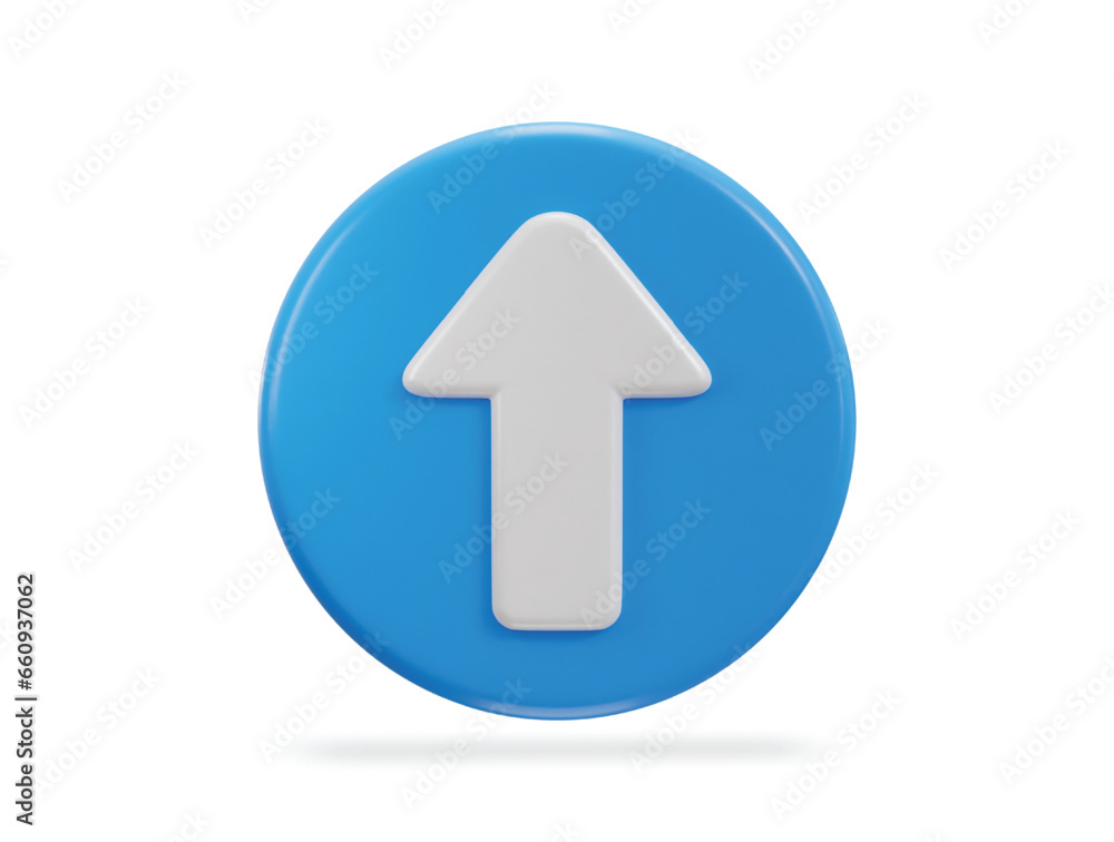 Up arrow icon on 3d rendering vector illustration Up arrow icon on 3d rendering vector illustration