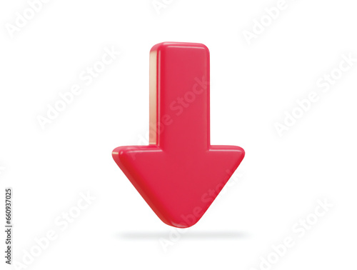 down arrow icon on 3d rendering vector illustration