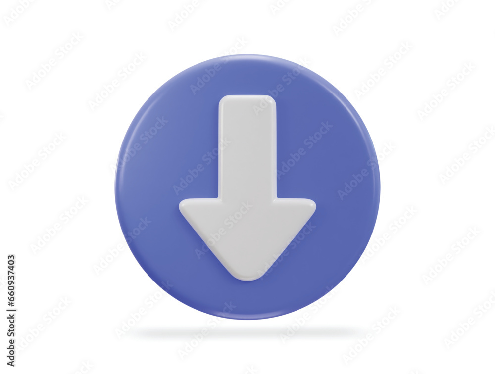 down Arrow icon on 3d rendering vector illustration down Arrow icon on 3d rendering vector illustration