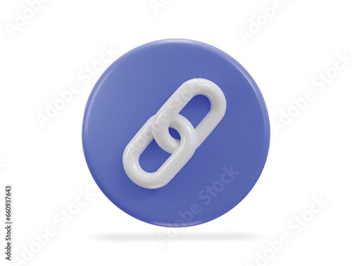 chain link backlink link icon 3d render