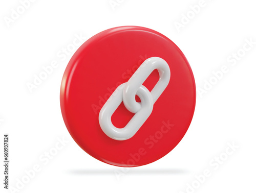 chain link backlink link icon 3d render