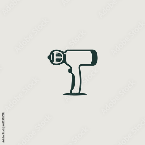 ドライヤーをシンボリックに用いたロゴ