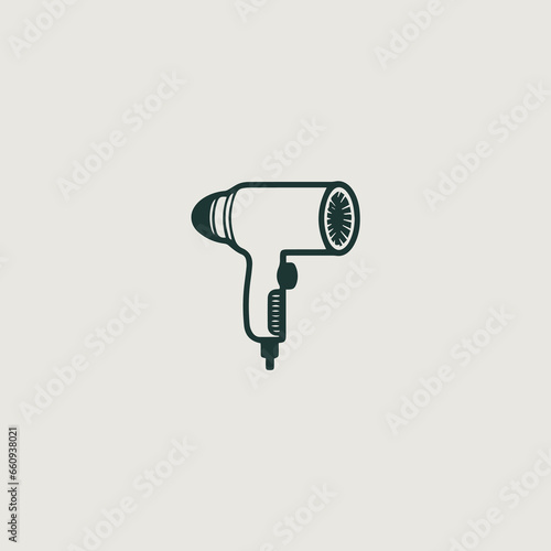 ドライヤーをシンボリックに用いたロゴ