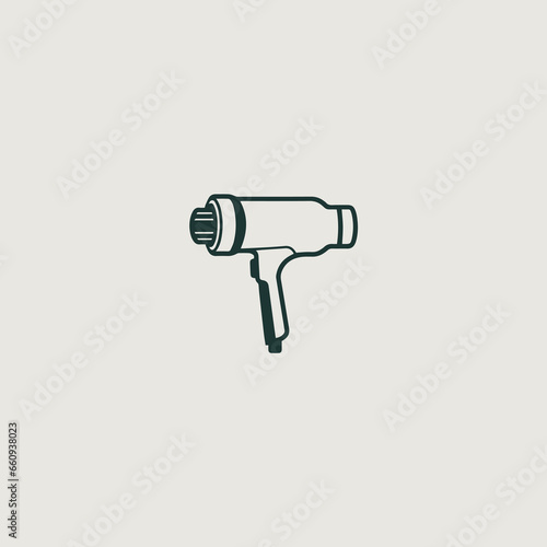 ドライヤーをシンボリックに用いたロゴ