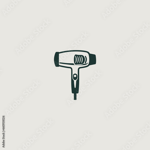 ドライヤーをシンボリックに用いたロゴ