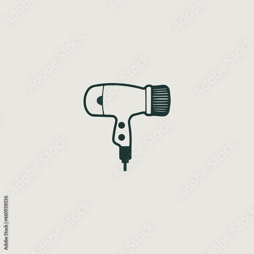 ドライヤーをシンボリックに用いたロゴ