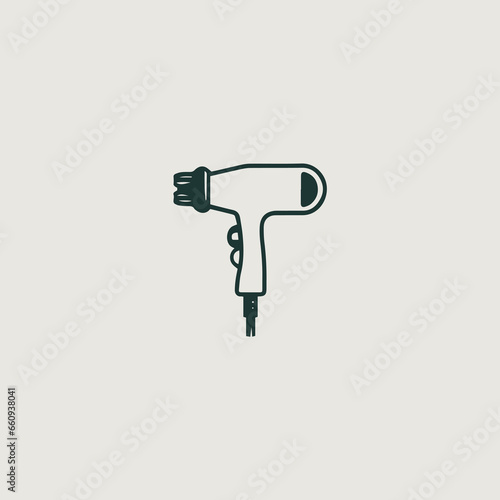 ドライヤーをシンボリックに用いたロゴ