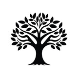 Black silhouette of a tree vector icon. Simple Tree icon vector.