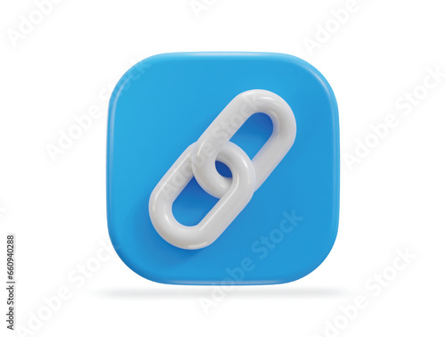 chain link backlink link icon 3d render