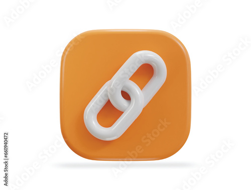 chain link backlink link icon 3d render