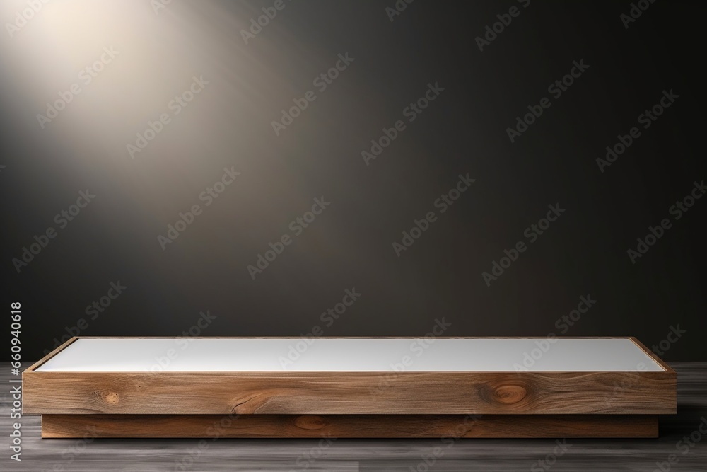 Empty blackboard on wooden table Empty blackboard on wooden table