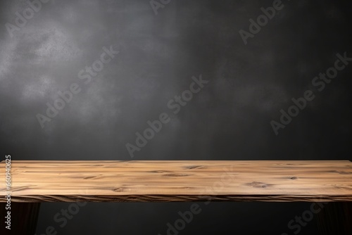 Empty blackboard on wooden table