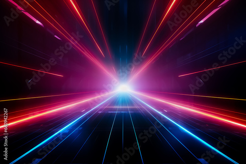 Futuristic technology color lines background with light effect. Background. photo