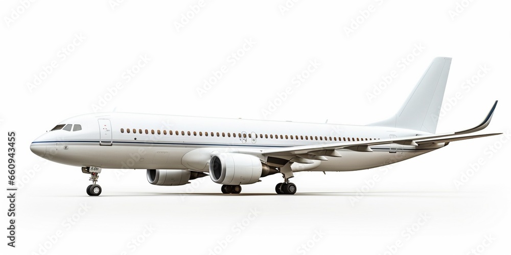 Airplane isolated on white background : Generative AI Airplane isolated on white background : Generative AI