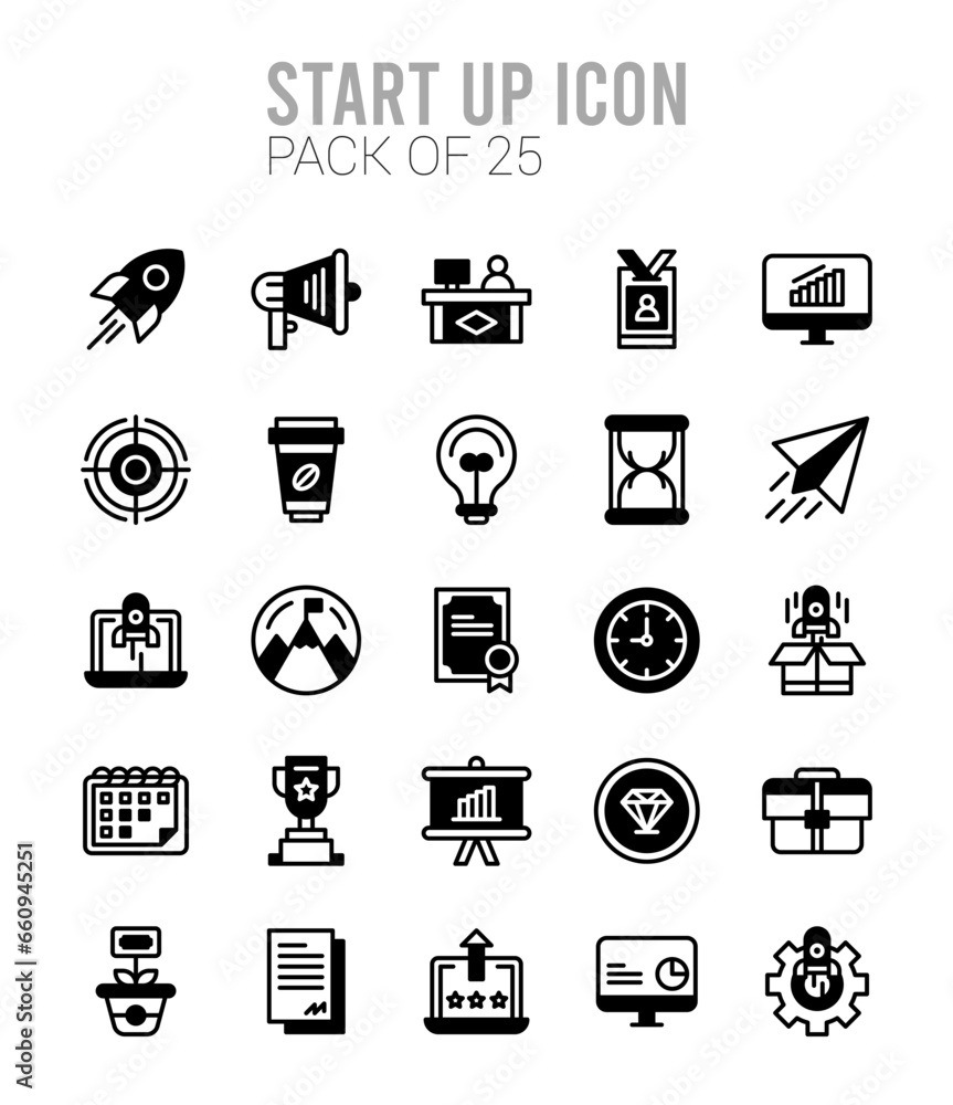 25 Start up Lineal Fill icons Pack vector illustration. 25 Start up Lineal Fill icons Pack vector illustration.