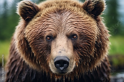 Grizzly Bear in Alaskan wilderness. Ai Generative
