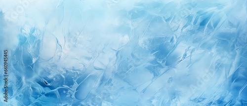 Blue abstract ice texture. Winter frozen background. Crystal frosty particles. Generative ai