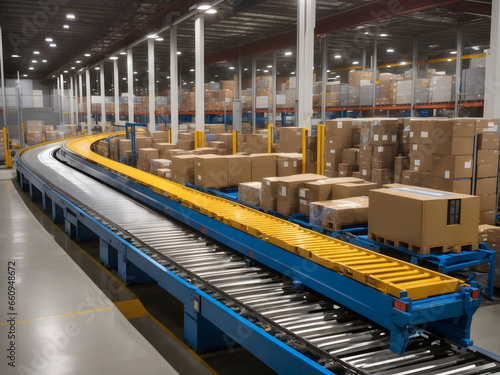 train in the warehouse