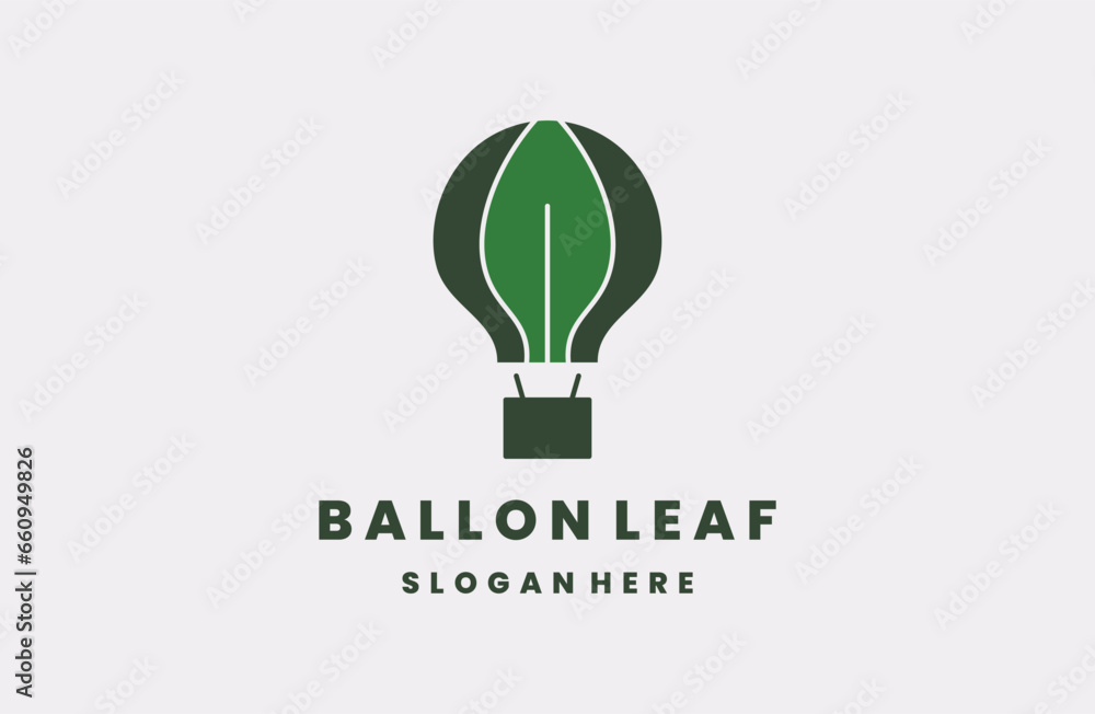 vector graphic of the a air balloon and leaf, for logo design vector graphic of the a air balloon and leaf, for logo design