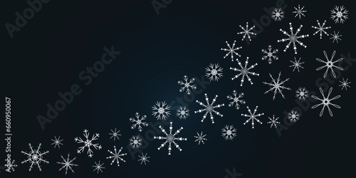 Blue background Snowflakes wave Holiday design Template Celebration typography poster banner greeting card Happy new year Christmas Vector Illustration blank writing text Invitation Winter Joy Copy 
