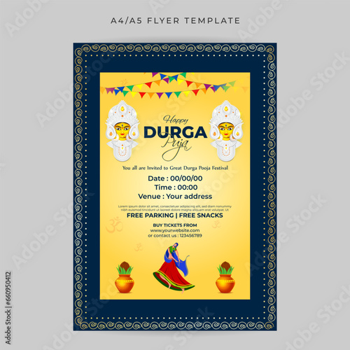 Vector illustration of Dandiya Night Invitation social media feed template