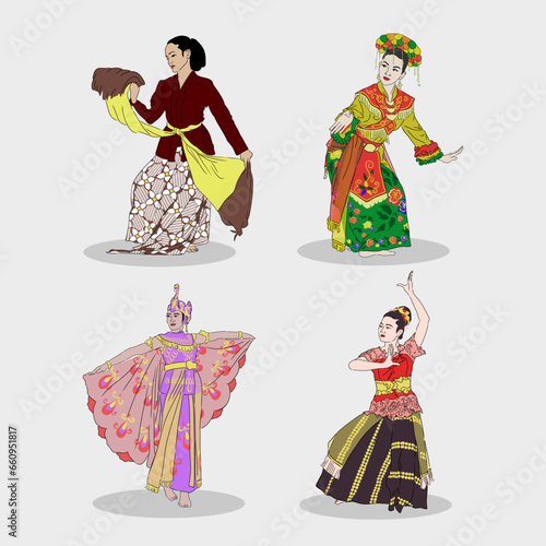 Indonesia Traditional Dance Collection.