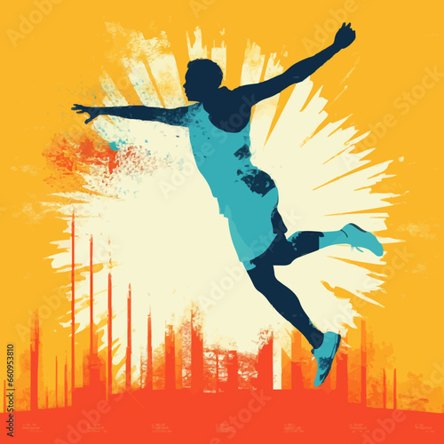 sports para athletics silhouette distressed. Created using Generative AI Technology