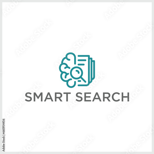 Smart Search Logo and Icon. Playful logo featuring a magnifying glass which is also a smart