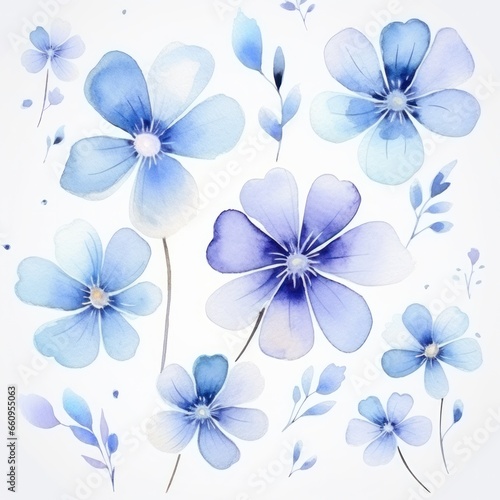 Watercolor floral bouquet isolated on white background.