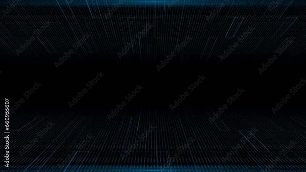 Modern flashing Royal blue particles futuristic on dark black background Modern flashing Royal blue particles futuristic on dark black background