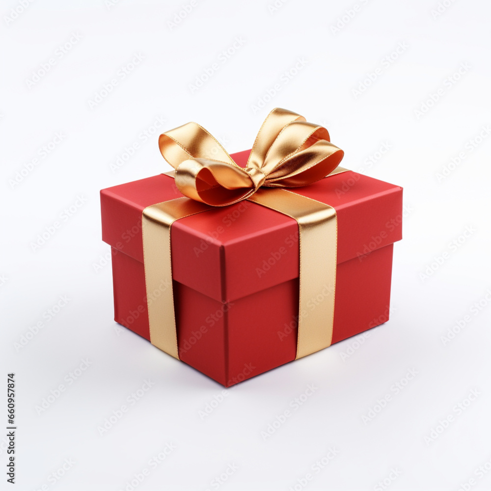 red gift box with gold ribbon red gift box with gold ribbon