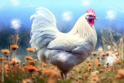 Poultry nature farming agriculture rooster hen pasture chickens animal bird