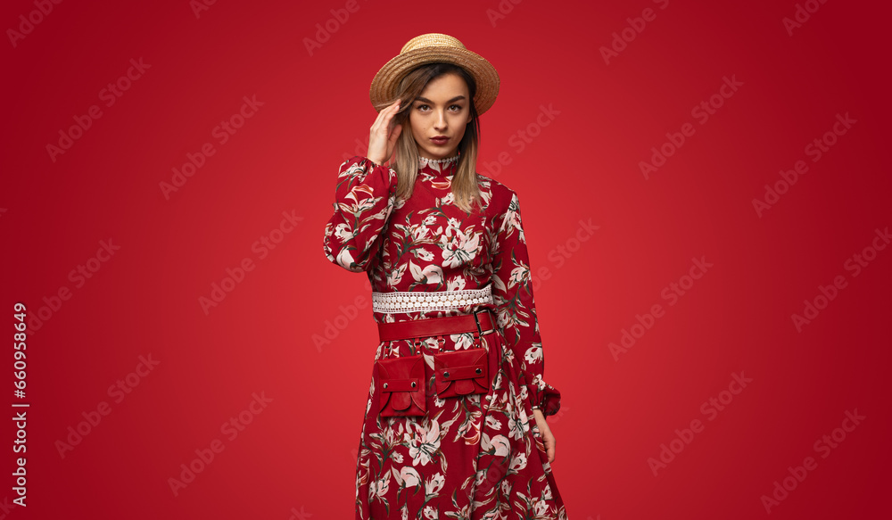 Stylish lady looking at camera Stylish lady looking at camera