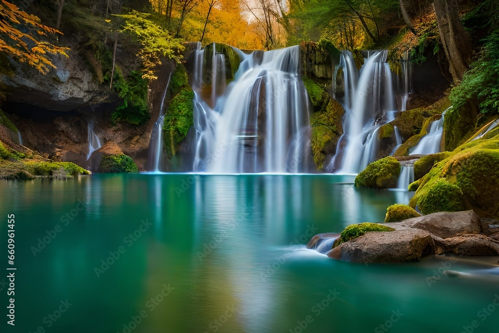 Obraz premium waterfall in the forest