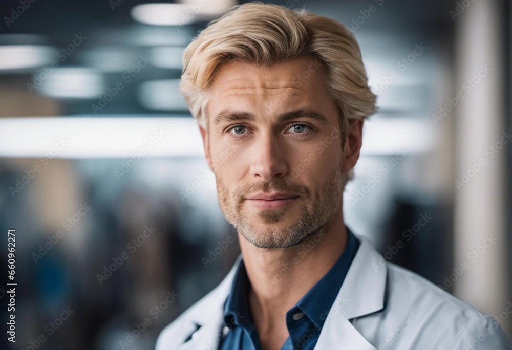 Realistic photo of blond doctor Realistic photo of blond doctor