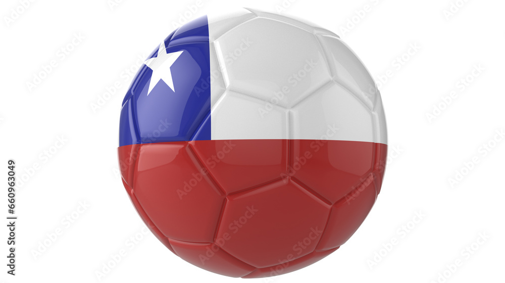 Chile flag football on transparent background Chile flag football on transparent background